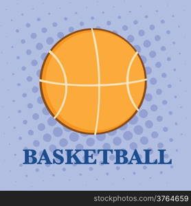 Abstract Basketball Over A Purple Background With Text