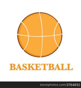 Abstract Basketball Over A White Background With Text
