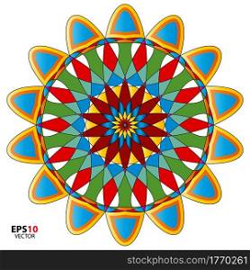 Abstract beautiful colorful vector circular mandala. Abstract colorful vector mandala