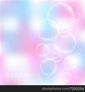 Abstract beautiful pink soap bubbles background. Vector illustration