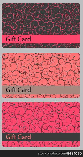 Abstract beautiful set of gift card design. Vector illustration