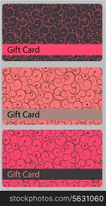 Abstract beautiful set of gift card design. Vector illustration