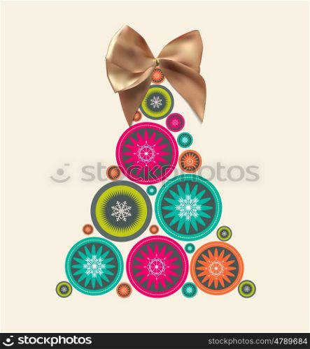 Abstract Beauty Christmas and New Year Background with Bow Ribbon. Vector Illustration. EPS10. Abstract Beauty Christmas and New Year Background with Bow Ribbo