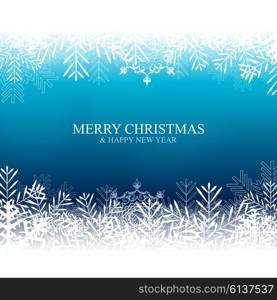 Abstract Beauty Christmas and New Year Background with Snow and Snowflakes. Vector Illustration EPS10