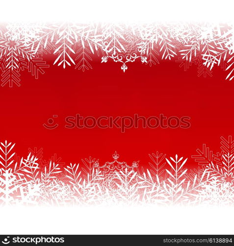 Abstract Beauty Christmas and New Year Background with Snow and Snowflakes. Vector Illustration EPS10