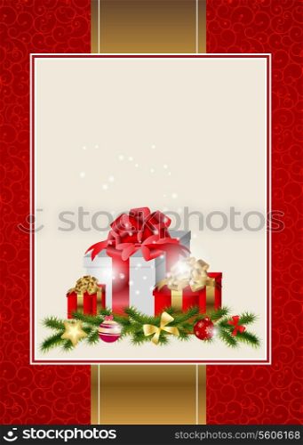 Abstract beauty Christmas and New Year invitation background. Vector illustration