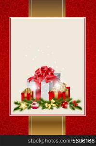 Abstract beauty Christmas and New Year invitation background. Vector illustration