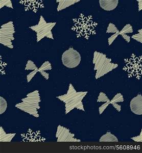 Abstract beauty Christmas and New Year seamless pattern background. vector illustration