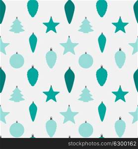 Abstract Beauty Christmas and New Year Seamless Pattern Background with Decoration Toys and Balls. Vector Illustration. EPS10. Abstract Beauty Christmas and New Year Seamless Pattern Backgro