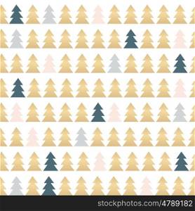Abstract Beauty Christmas Tree and Seamless Pattern. New Year Background. Vector Illustration. EPS10