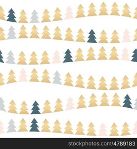 Abstract Beauty Christmas Tree and Seamless Pattern. New Year Background. Vector Illustration. EPS10