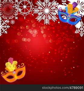 Abstract Beauty Merry Christmas and New Year Party Background with Masquerade Carnival Mask. Vector illustration EPS10. Abstract Beauty Merry Christmas and New Year Party Background wi