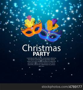 Abstract Beauty Merry Christmas and New Year Party Background with Masquerade Carnival Mask. Vector illustration EPS10. Abstract Beauty Merry Christmas and New Year Party Background wi