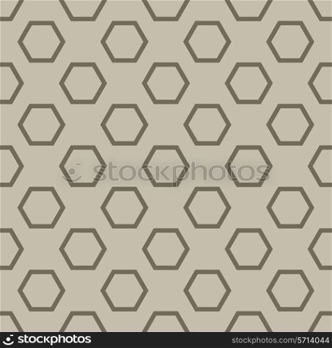 Abstract beige hexagon vector pattern.