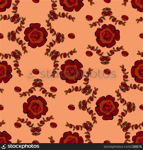 Abstract berries floral seamless pattern. Vector illustration background.. Abstract berries floral seamless pattern.
