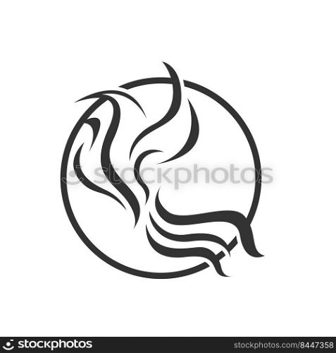 Abstract bird outline style logo design white and black color. Isolated on white background color
