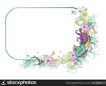 abstract bird with floral