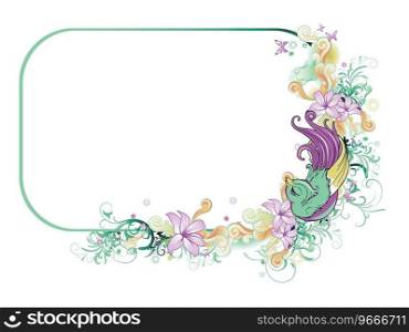 Abstract bird with floral Royalty Free Vector Image
