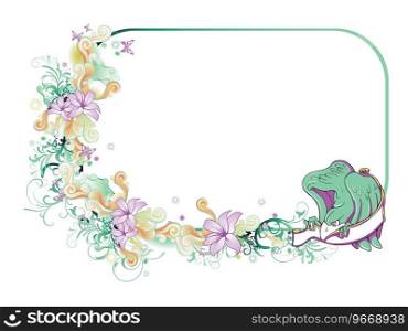 Abstract bird with floral Royalty Free Vector Image
