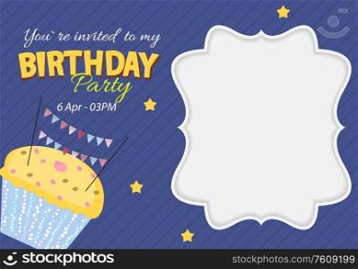 Abstract Birthday Party Invitation with Empty Place for Photo. Vector Illustration EPS10. Abstract Birthday Party Invitation with Empty Place for Photo. Vector Illustration