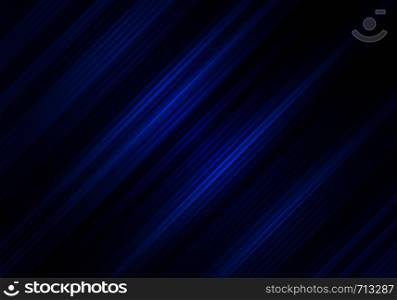 Abstract black and blue color background with diagonal stripes. Geometric minimal pattern. You can use for cover design, brochure, poster, advertising, print, leaflet, etc. Vector illustration