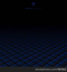 Abstract black and blue square pattern perspective background and texture with space for text. Luxury style. Repeat geometric grid. vector illustration