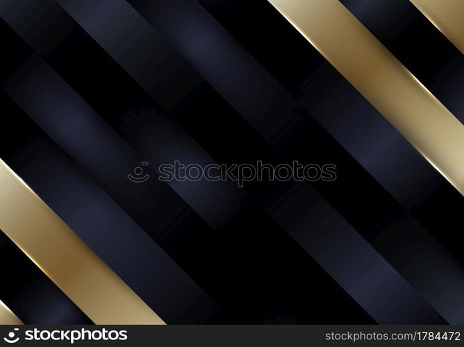 Abstract black and gold diagonal stripes background and texture luxury