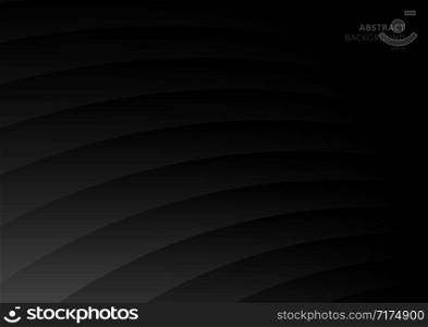 Abstract black and gray curve layer pattern background. Vector illustration