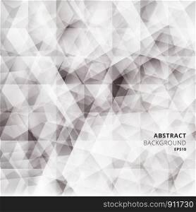Abstract black and gray gradient low polygon geometric pattern white background. Creative design templates. Vector illustration