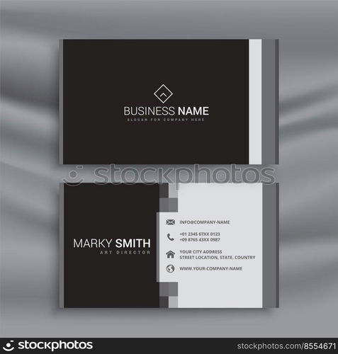 abstract black and gray professional business card design