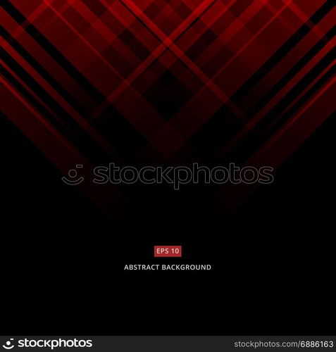 Abstract black and red technology design. Vector corporate geometric lines background with copy space, Vector illustration