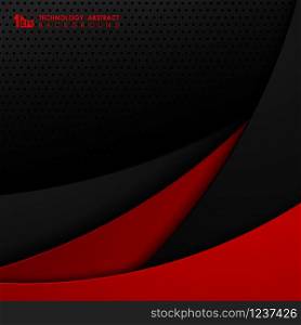 Abstract black and red technology gradient color design of tech template steel background. Decorate for ad, poster, cover design, print, template. illustration vector eps10