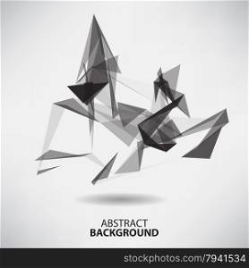 Abstract black and white background with triangles on theme digital technology and internet