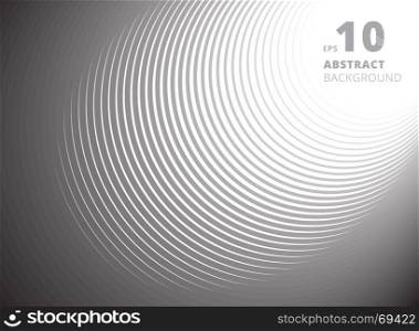Abstract black and white circle pattern background, vector illustration, copy space