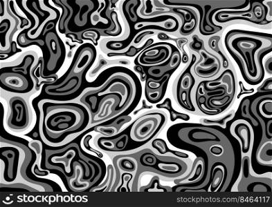 Abstract black and white fluid shape pattern background flat design. Topography landscape. You can use for cover brochure, poster, flyer, banner web, print ad, etc. Vector illustration