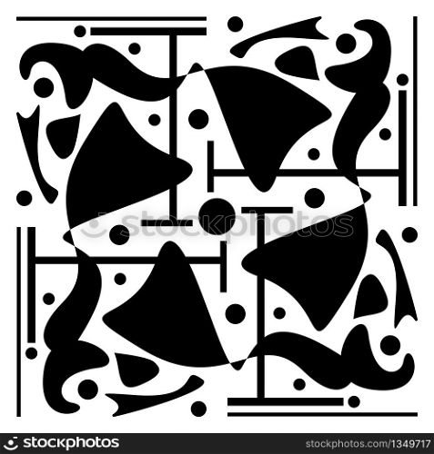 Abstract black and white geometric pattern Vector illustrations. Abstract black and white geometric pattern