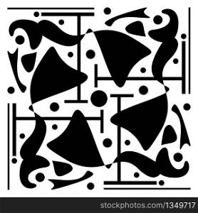 Abstract black and white geometric pattern Vector illustrations. Abstract black and white geometric pattern