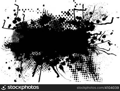 Abstract black and white halftone image with copy space