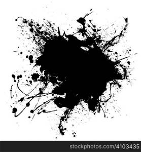 Abstract black and white ink splodge that is editable