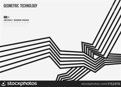 Abstract black and white pattern line design movement decoration background. Use for artwork, presentation, ad, template design. illustration vector eps10