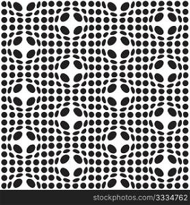 Abstract black and white seamless background with spot bulge