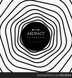 Abstract black and white stripe art line of circle pattern. You can use for cover, ad, poster background. vector eps10