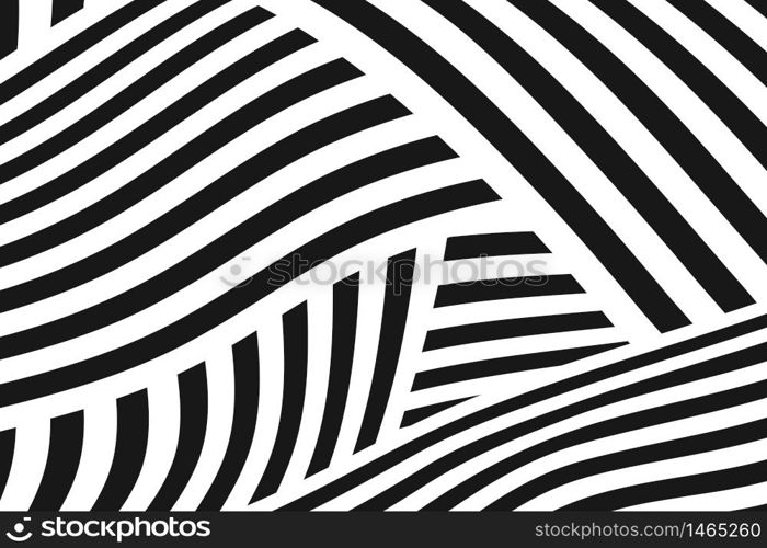 Abstract black and white stripe line pattern mesh design artwork background. Decorate for ad, poster, artwork, template design, print. illustration vector eps10
