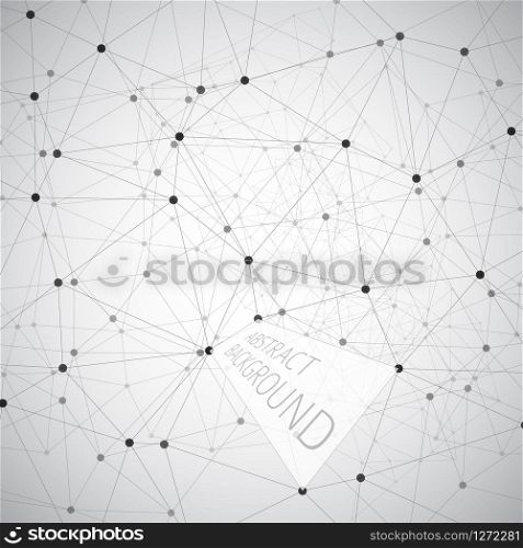 Abstract black and white vector background made from points and lines