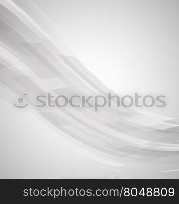Abstract black and white wave technology background, stock vector