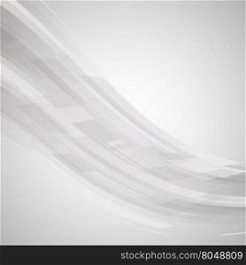 Abstract black and white wave technology background, stock vector