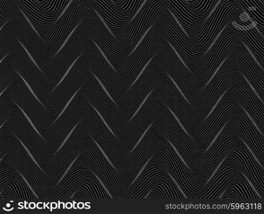 abstract black and white wireframe distortions, vector rhythmic composition