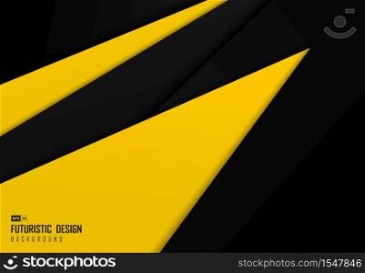 Abstract black and yellow tech overlap design background. Use for ad, poster, artwork, design, cover, print. illustration vector eps10