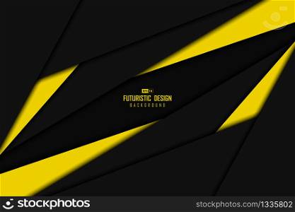 Abstract black and yellow tech overlap design of center template background. Use for ad, poster, artwork, design, cover, print. illustration vector eps10