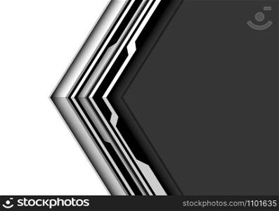 Abstract black arrow circuit line pattern direction on white with dark grey blank space design modern futuristic technology background vector illustration.